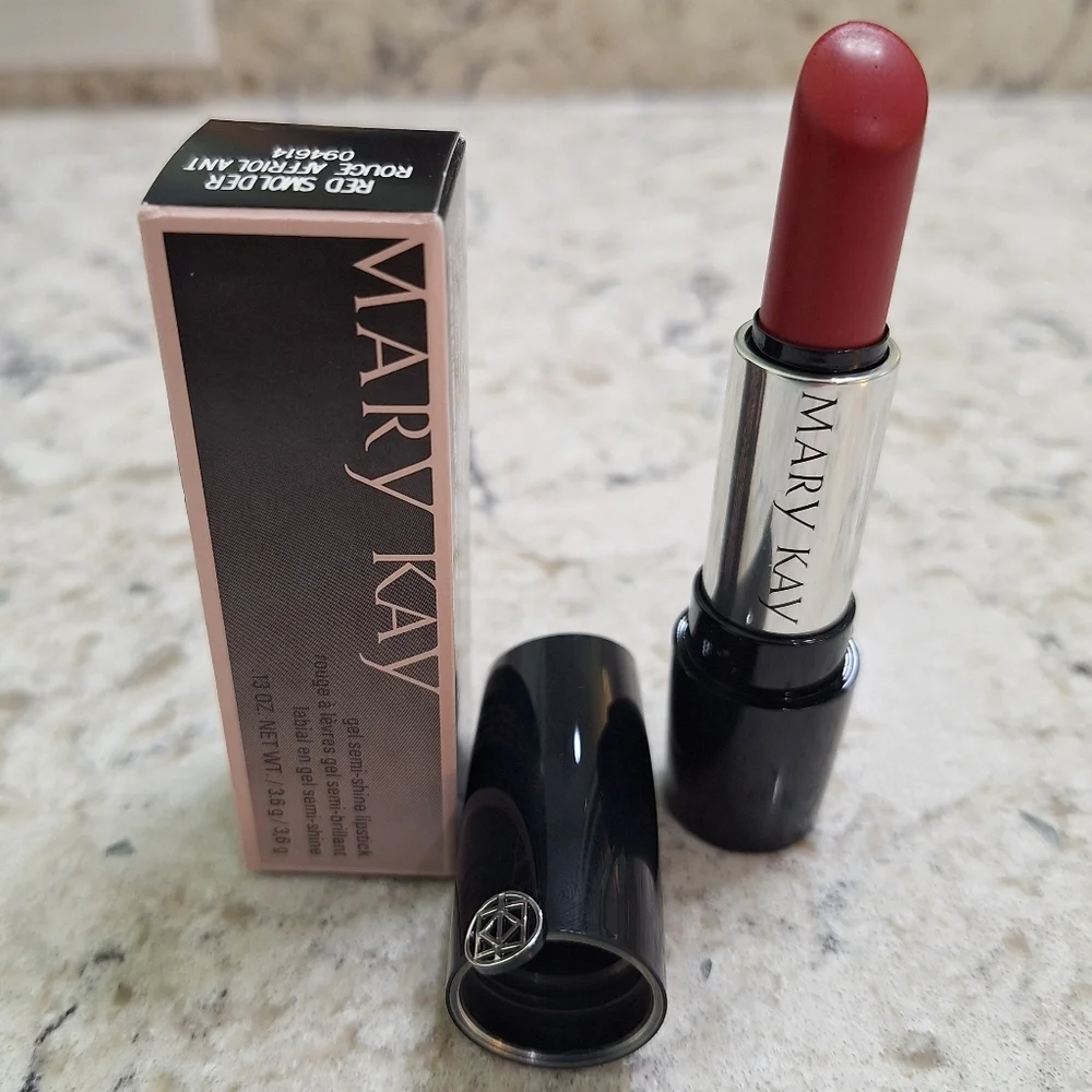 Mary Kay Gel Semi-Shine Lipstick Red Smolder Color NIB Red Long Lasting Lipstick